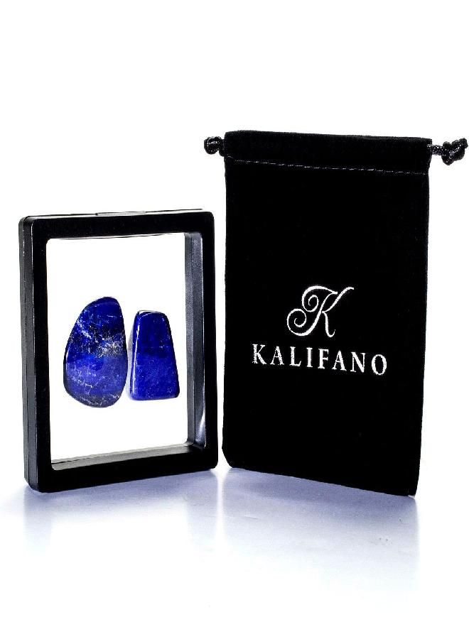 Kalifano KALIFANO Tumbled Lapis Lazuli Bundle - AAA+ Jewelry Grade Reiki Crystal Used for Calming Anxiety - Piedras Caidas for Wicca/Healing - Information Card Included (Family Owned)  - Image 4