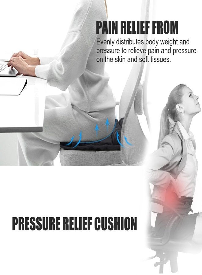 HUNKING Inflatable Seat Cushion,Upgrade Travel Cushion for Airplane Without Air Pump,Pressure Relief Seat Cushion,Coccyx Tailbone Pain Relief,Cushion for Long Applicable to Various Scenarios - Image 4