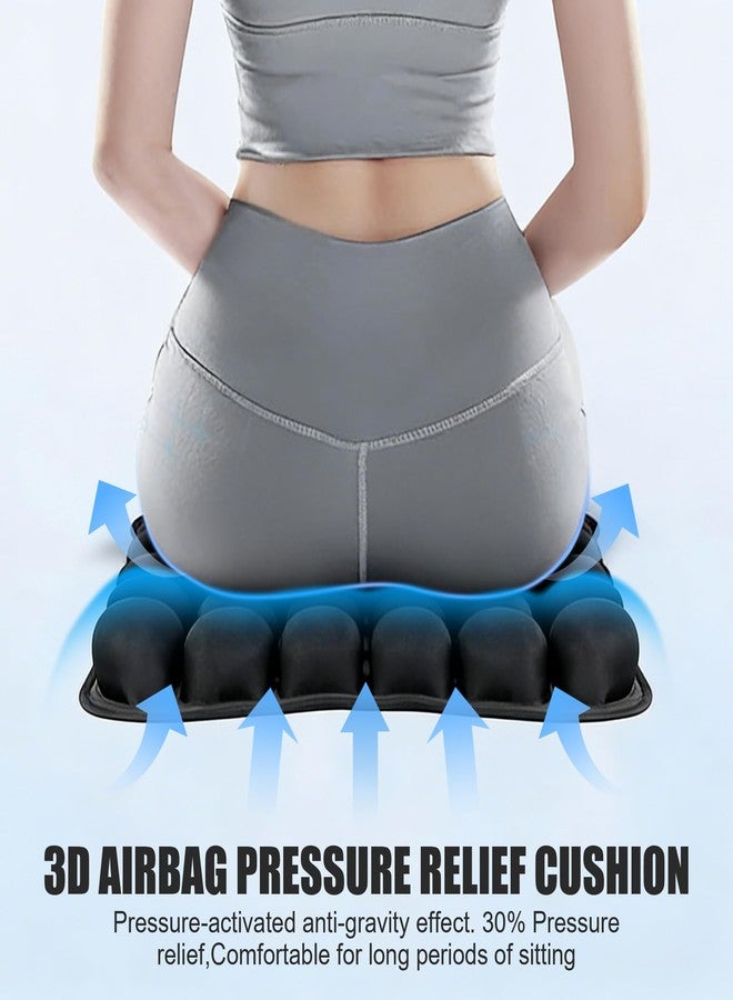 HUNKING Inflatable Seat Cushion,Upgrade Travel Cushion for Airplane Without Air Pump,Pressure Relief Seat Cushion,Coccyx Tailbone Pain Relief,Cushion for Long Applicable to Various Scenarios - Image 3