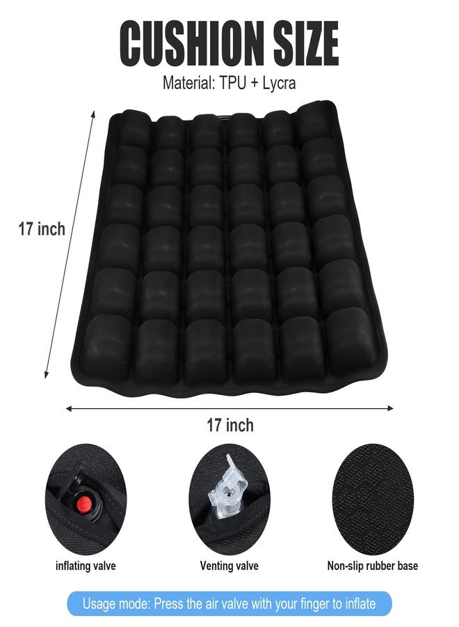 HUNKING Inflatable Seat Cushion,Upgrade Travel Cushion for Airplane Without Air Pump,Pressure Relief Seat Cushion,Coccyx Tailbone Pain Relief,Cushion for Long Applicable to Various Scenarios - Image 2