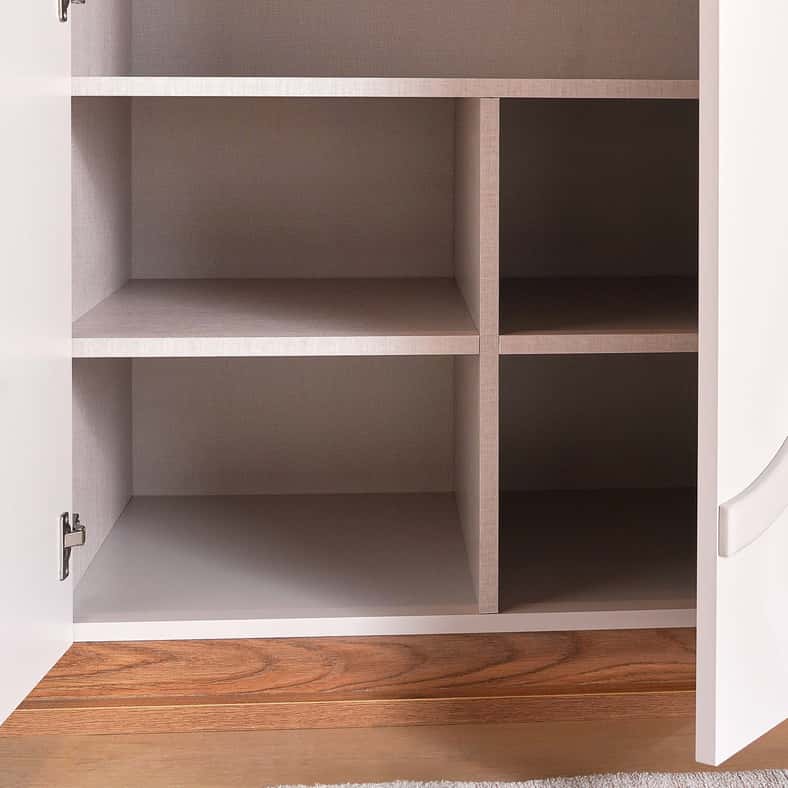 Pan Home EMERSON 6 DOOR WARDROBE WITH MIRROR - CREAM - Image 5