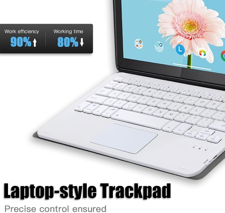 حقيبة لوحة مفاتيح Fegishilly المزودة بلوحة لمس متوافقة مع حقيبة Lenovo Tab M9 مقاس 9 بوصة الصادرة في 2023، غطاء لوحة مفاتيح لاسلكي قابل للإزالة مغناطيسي مع حامل قلم (أسود) - Image 5