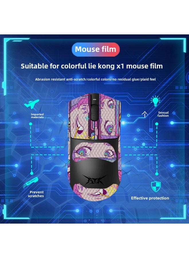 Suitable For ATK Hot Empty X1 PRO/PROMAX Mouse Anti-Slip Sticker Ultra Full Bag With Back Sticker Sweat Lizard Skin-Color:ATK Fierce Empty X1-SY-040 Team Printing/Black Diamond-Full Package  - Image 5