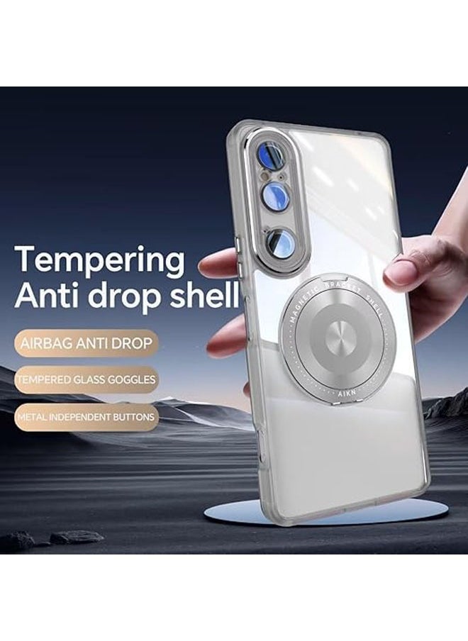 Sony Xperia 1 VI Phone Case with Stand, Camera Protection, Transparent Thin and Light TPU Hard Shell Phone Case for Sony Xperia 1 VI