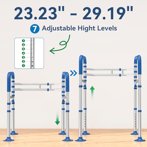 Loyoda Toilet Safety Rails for Seniors,Adjustable Toilet Handles for Elderly and Disabled (350 Lb),Foldable Toilet Rails Fit Most Toilets - Image 5