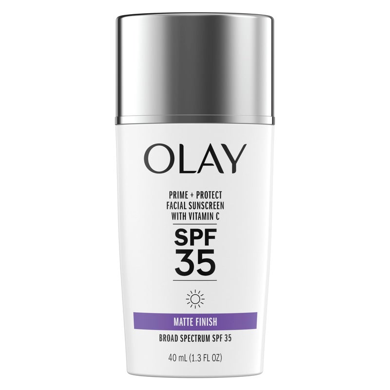 Olay Prime & Protect SPF 35 Face Sunscreen, 40 mL (1.3 FL OZ), Matte Finish SPF Makeup Primer and Lightweight Sunscreen for All Skin Types - Image 1