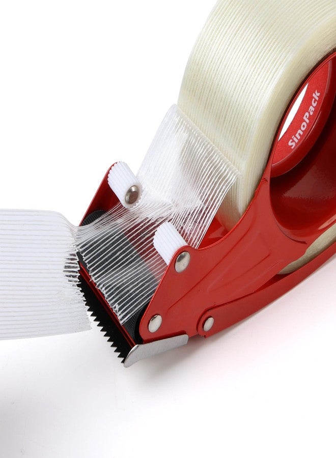 SinoPack Strapping Tape with Dispenser, 6 Pack 2 Inch x 30 Yards 5.5 Mil, Heavy Duty Reinforced Fiberglass Tape for Moving,Shipping,Storage - Image 4