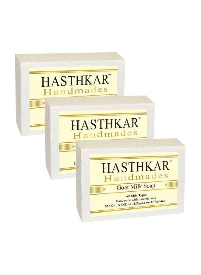 byPurenaturals - Hasthkar Handmades Glycerine Goat Milk Soap 125Gm For Men & Women Pack Of 3 - Image 1