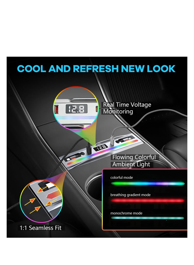 SYOSI Tesla USB Hub for  Model 3 Highland,  2024 Accessories 65W Super Fast Charging Hub for Center Console with Cigarette Lighter Connecting, Docking Station Adapter Accessories, Gifts for Tesla Owners - Image 5