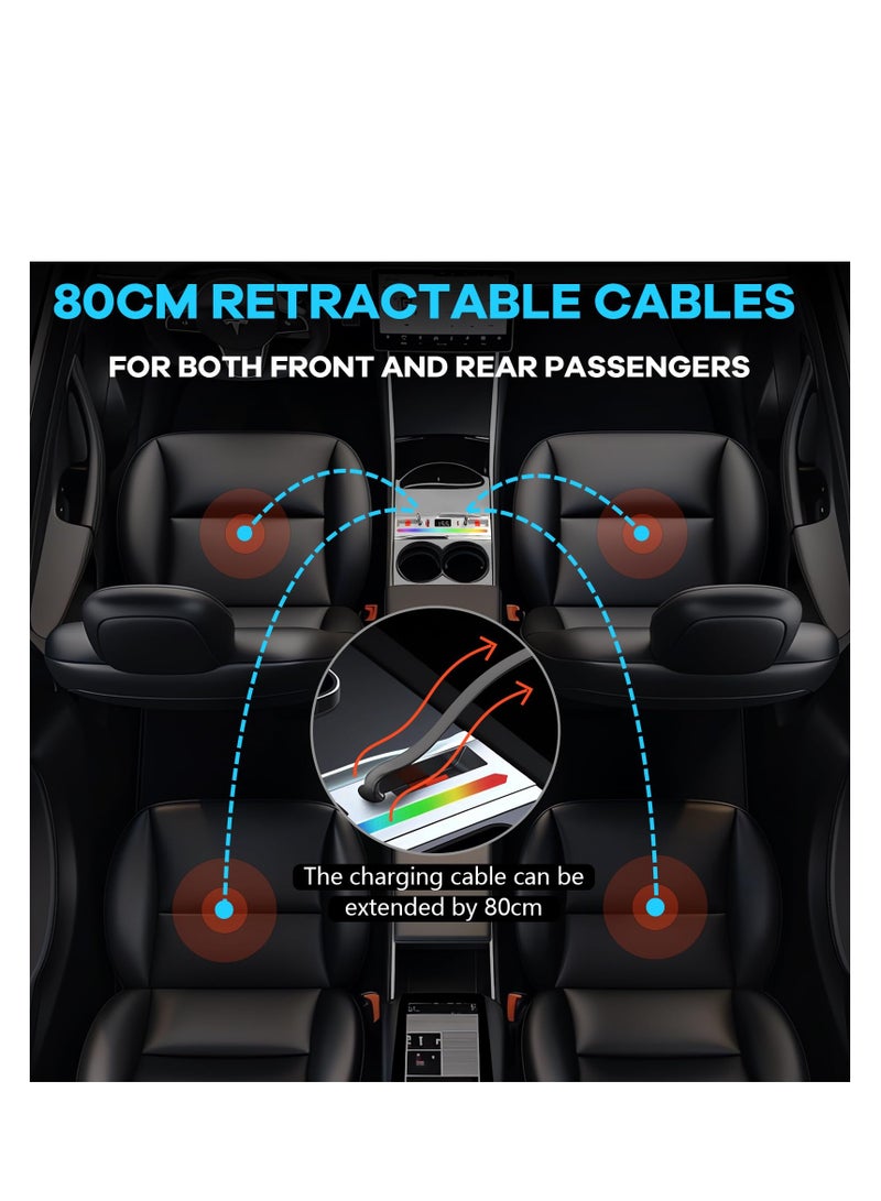 SYOSI Tesla USB Hub for  Model 3 Highland,  2024 Accessories 65W Super Fast Charging Hub for Center Console with Cigarette Lighter Connecting, Docking Station Adapter Accessories, Gifts for Tesla Owners - Image 4