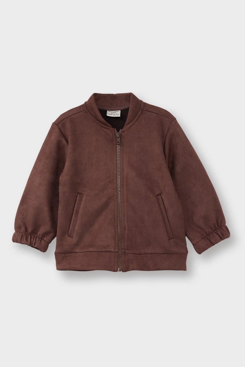 DeFacto Brown BabyBoy Boy Suede Bomber Jacket Casual - Image 1