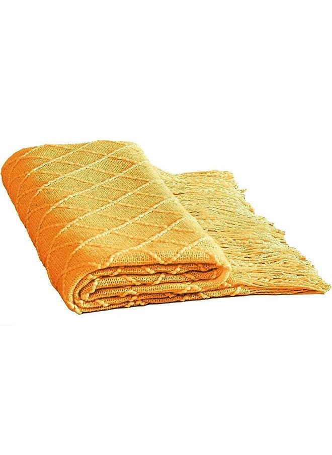 Arabest - Nordic Style Simple Sofa Blanket Yellow 127x172cm - Image 1