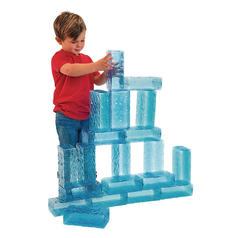 Excellerations Ice Blocks Set of 20 Building Blocks STEM Engineering for Kids Jumbo Floor Block Set - Image 2