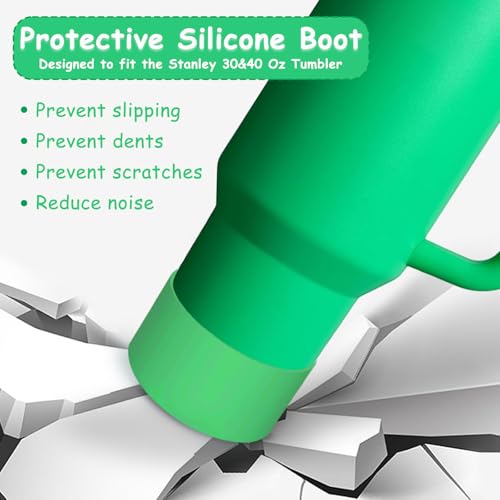 vikgle Stanley Cup Accessories Set,Including 2 Pcs 0.4in Straw Cover, 1 Silicone Spill-Proof Stopper Set of 3, 1 Cute Flower Handle Charm, 1 Silicone Boot Fits Stanley 40&30 Oz Tumbler (Meadow) - Image 4