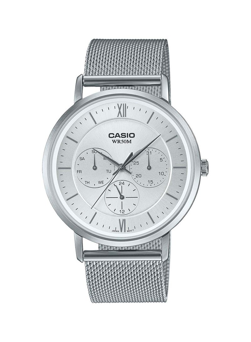 CASIO ساعة يد انالوج دائرية مقاومة للماء مصنوعة من الستانلس ستيل MTP-B300M-7AVDF