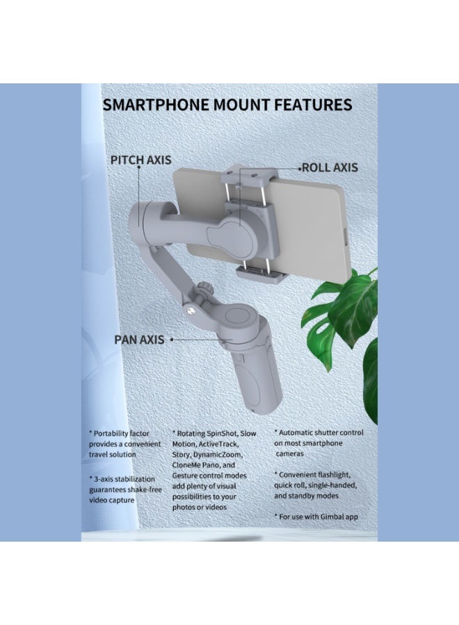 Foldable 3-Axis Gimbal Stabilizer with AI Face Tracking, Zoom Control & Multiple Shooting Angles – Smartphone Camera Stabilizer for Smooth Video & Photography - Image 3