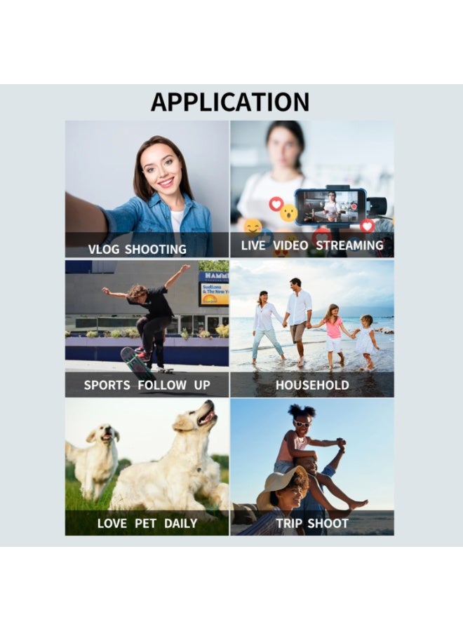 Foldable 3-Axis Gimbal Stabilizer with AI Face Tracking, Zoom Control & Multiple Shooting Angles – Smartphone Camera Stabilizer for Smooth Video & Photography - Image 5