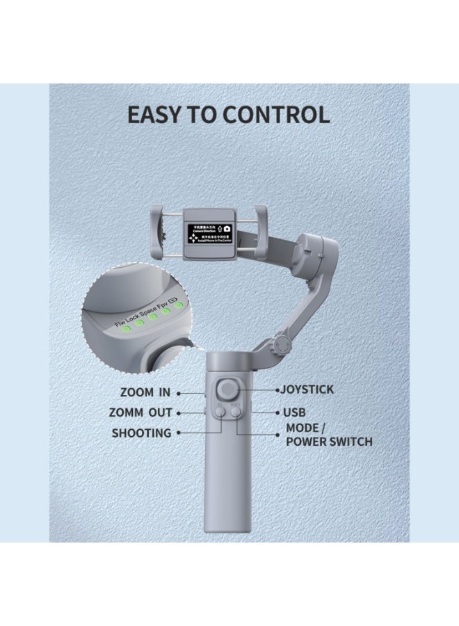 Foldable 3-Axis Gimbal Stabilizer with AI Face Tracking, Zoom Control & Multiple Shooting Angles – Smartphone Camera Stabilizer for Smooth Video & Photography - Image 2