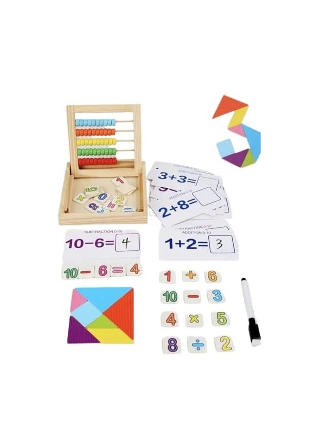 Generic Wood Abacus Learning Box With Numbers And Pen For Kids - Multi Color  - Image 2