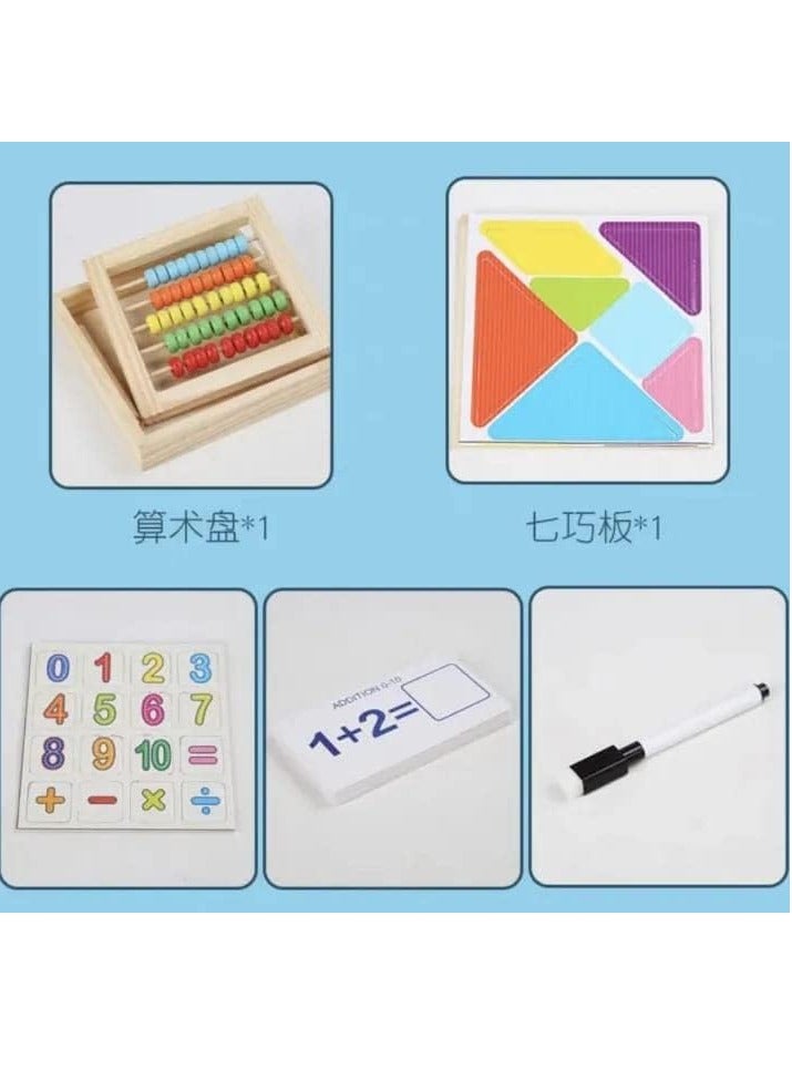 Generic Wood Abacus Learning Box With Numbers And Pen For Kids - Multi Color  - Image 4