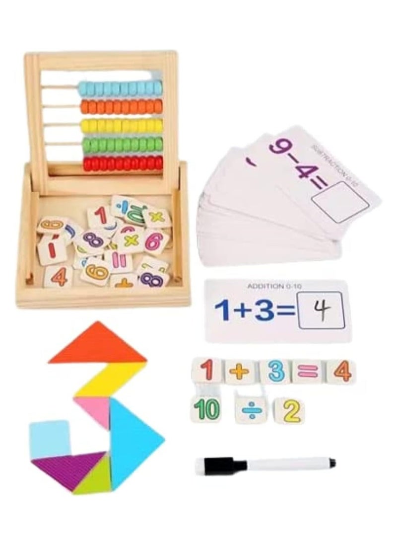 Generic Wood Abacus Learning Box With Numbers And Pen For Kids - Multi Color  - Image 5