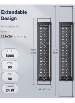 20W 24/7 Aquarium Led Light For 18" To 24" Tanks Extendable Fish Tank Light With Full Spectrum White Blue Red Green Lights With D/N Mode Single Color Effects Timer And Adjustable Brightness - pzsku/ZC1B50E21DA61D34FC36FZ/45/_/1735214735/afaff6aa-19b8-49ad-8685-d6e50a79b2c0