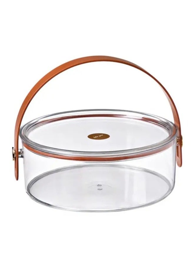 Clear Divided Serving Tray with Lid & Handle, Snack Box Charcuterie Container, Portable Serving Platters with 5 Compartments Snack Tray Snack Organizer for Candy, Fruits, Nuts