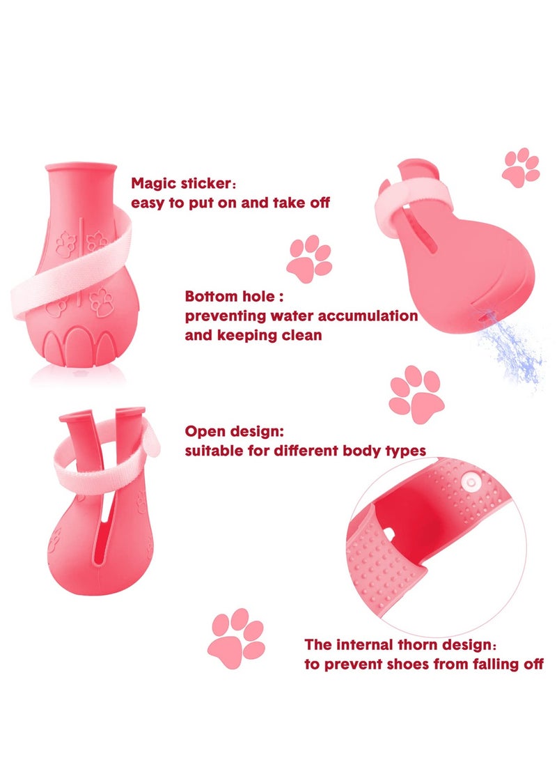 Generic Cat Anti-Scratch Shoes 4 Pack Pet -Supplies Cat Scratch Deterrent Booties Grooming Cat Accessories Silicone Nail Gloves Adjustable Cat Claw Cover for Bathing Shaving Checking Treatment  - Image 3