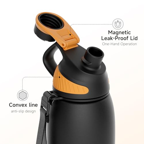 Fjbottle Insulated Stainless Steel Water Bottle 32 Oz Leakproof Water Bottles Ice Reusable Tumbler Double Wall Vacuum Jug Lightweight Durable for Traveling Sports Workout 32oz - Image 3