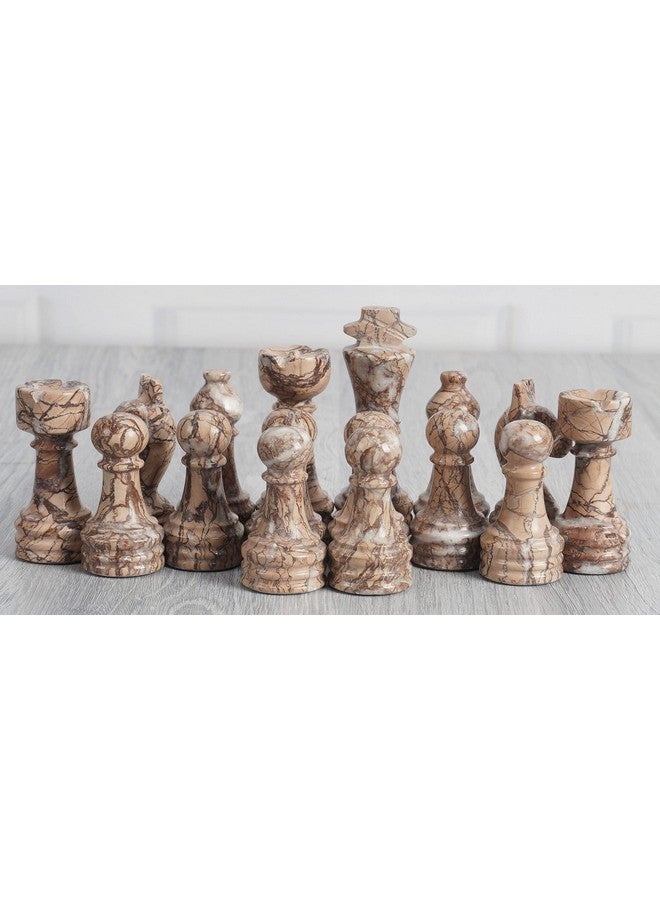 RADICALn Marble Chess Pieces Black & Marinara 3.5 Inch King Figures Handmade 32 Chess Figures Suitable For 1620 Inch Chess Game Board Games - Image 4