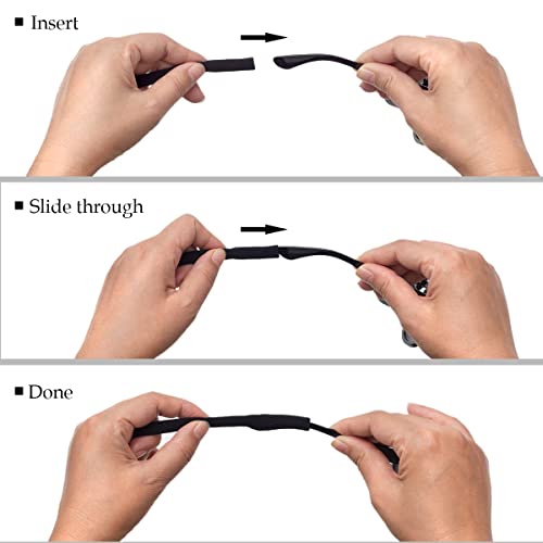 HALF CRESCEN Glasses Strap (2 PCS) Sports Eyeglass Strap Adjustable Sunglasses Retainer for Men Women -2 Pack（Black, Grey） - Image 4