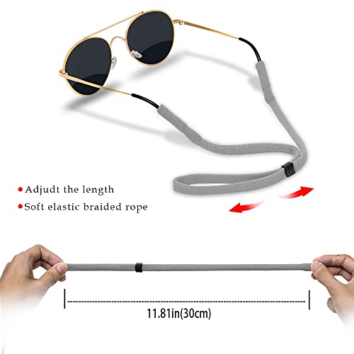 HALF CRESCEN Glasses Strap (2 PCS) Sports Eyeglass Strap Adjustable Sunglasses Retainer for Men Women -2 Pack（Black, Grey） - Image 2