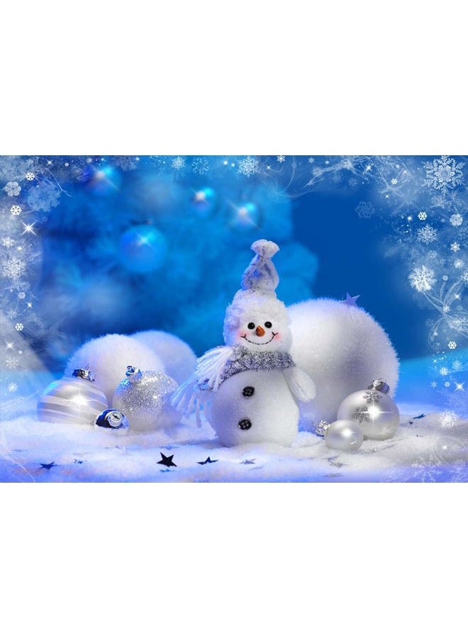 LTLYH 7x5ft Christmas Photography Backdrop Christmas Winter Snow Scenery Snowman Backdrops Christmas Eve Home Party Decoration Photo Booth Studio Prop 074 - Image 1
