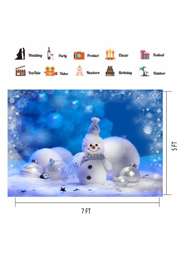 LTLYH 7x5ft Christmas Photography Backdrop Christmas Winter Snow Scenery Snowman Backdrops Christmas Eve Home Party Decoration Photo Booth Studio Prop 074 - Image 4
