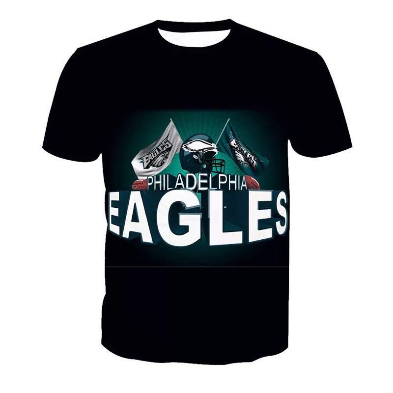Men's Fashion Casual T-shirt Digital Printing Rugby Round Neck Short Sleeve - Image 1