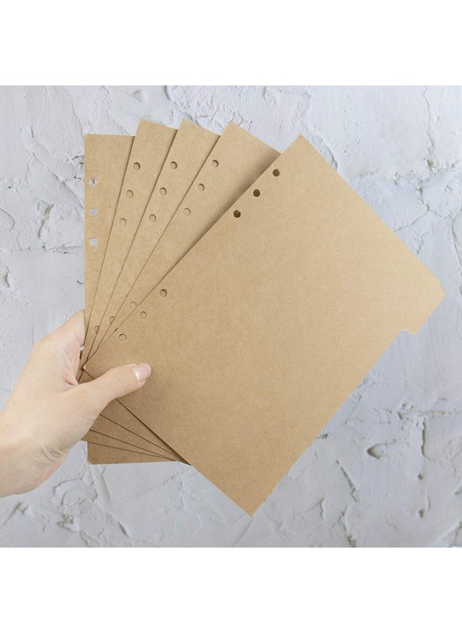 AUEAR , 3 Sets A5 Kraft Paper Divider 6 Holes Ring Index Page Tab Cards For Travel Diary Binder Notebooks Journal Plan  - Image 3