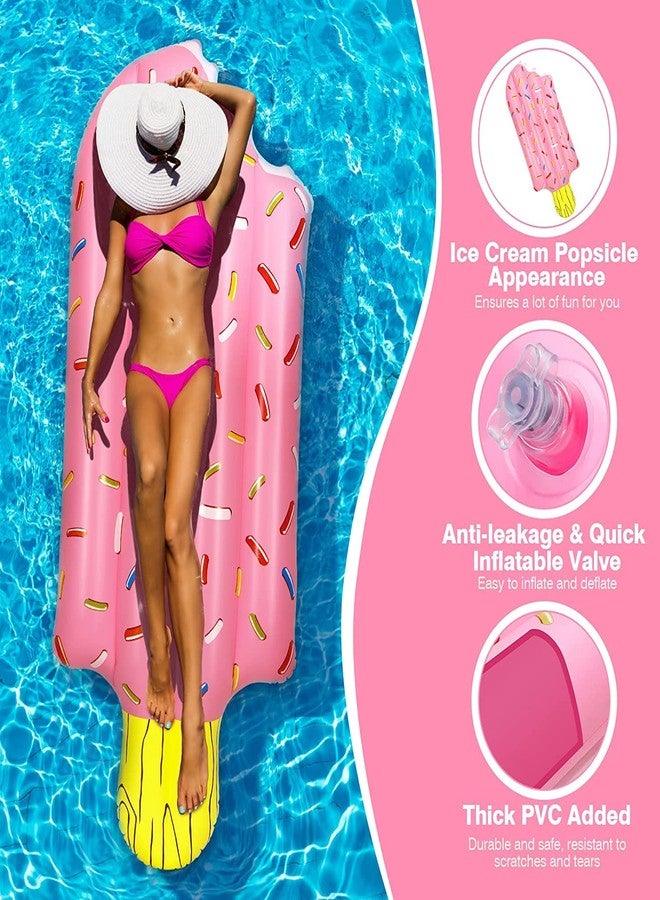 NYRWANA Ice Cream Floating Row PVC Material Inflatable Floating Row for Swimming Pools (Pink) - Image 3