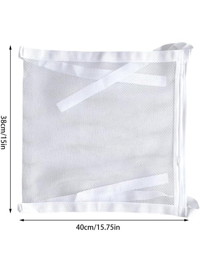 2 Pcs Shoe Dryer Bags,15.7x15.7 Inch Large HoneyComb Mesh Bags with Zipper and Strap for Most Washing Machine Dryers Door(White) - Image 2