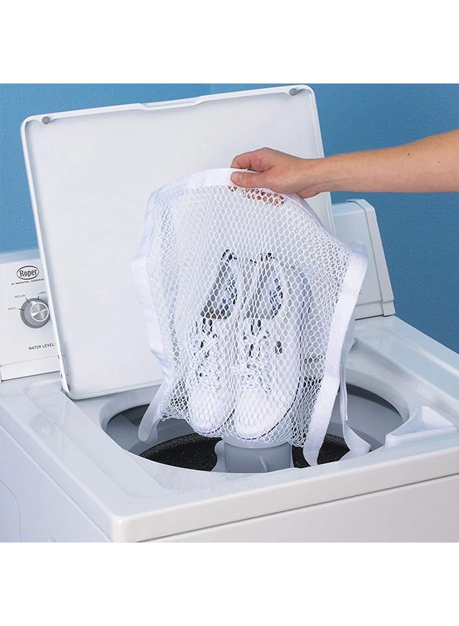 2 Pcs Shoe Dryer Bags,15.7x15.7 Inch Large HoneyComb Mesh Bags with Zipper and Strap for Most Washing Machine Dryers Door(White) - Image 4