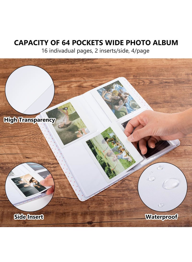 Barakah Photo Album Book for Instax Wide Film 3.5x4.25 Inches, 64 Pockets Storage with Clear PVC Pages, Compatible with Instax Wide 400/300/210/200/Wide EVO & Polaroid 600 i-Type Instant Cameras(Brown) - Image 4