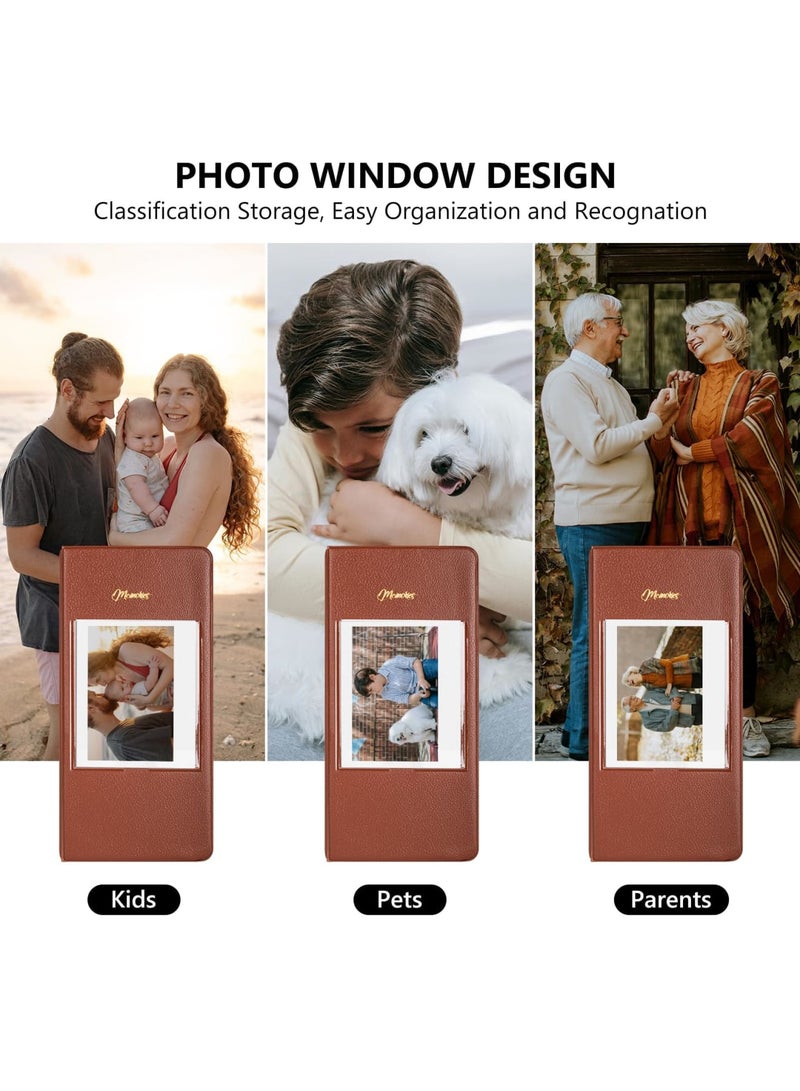 Barakah Photo Album Book for Instax Wide Film 3.5x4.25 Inches, 64 Pockets Storage with Clear PVC Pages, Compatible with Instax Wide 400/300/210/200/Wide EVO & Polaroid 600 i-Type Instant Cameras(Brown) - Image 5