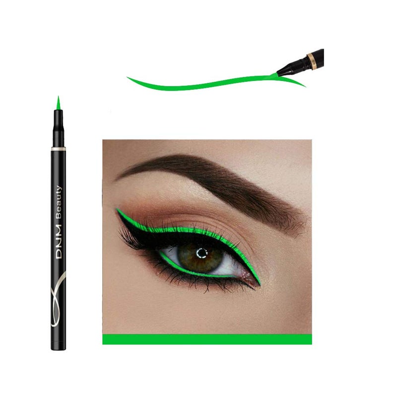 DNM Cat Eye Makeup Waterproof Neon Colorful Liquid Eyeliner Pen Make Up Comestics Long-lasting Black Eye Liner Pencil Makeup Tools (green) - Image 1