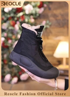 REOCLE Women's Snow Boots Warm Fur Lined Waterproof Booties Comfortable Anti-slip Short Shoes Minimalist Winter Snow Boots  - Image 1