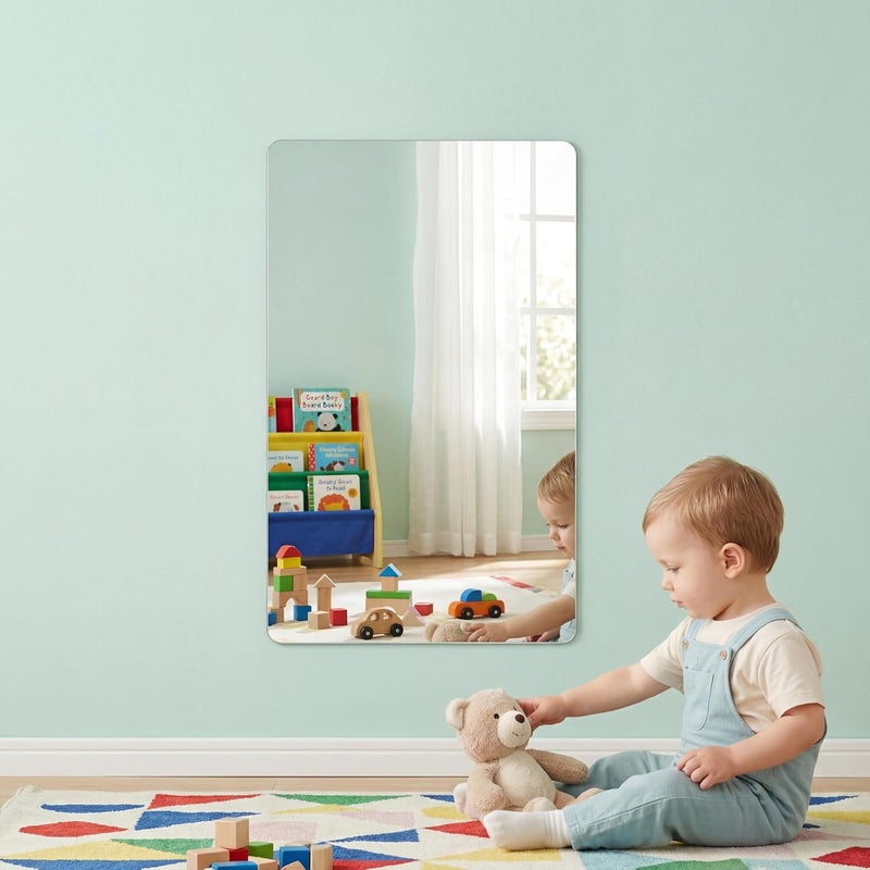 Acrylic Mirror for Wall for Kids Adults Bedroom Door Closet Acrylic Shatterproof Self-Adhesive Lightweight Plastic Mirror Tile Sheet, Reflective Safe Plexiglass - Silver 8x12 inch - Image 5