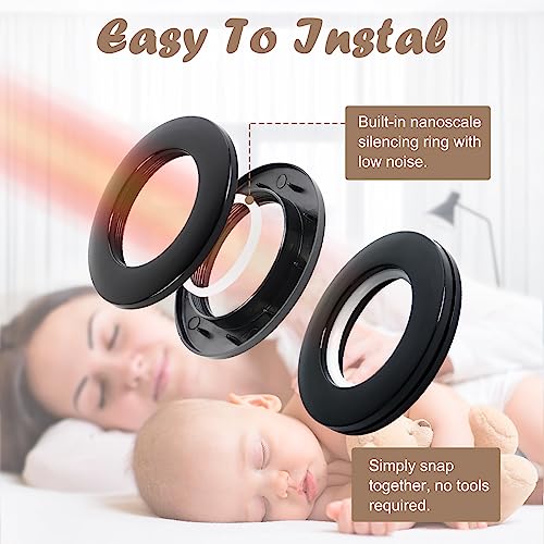 WCIC 32PCS Roman Shade Rings Black 40mm - Most Popular Set for Standard Windows (1-9/16"), Quiet Glide Plastic Grommets, Reinforced Inner Rim - Image 2