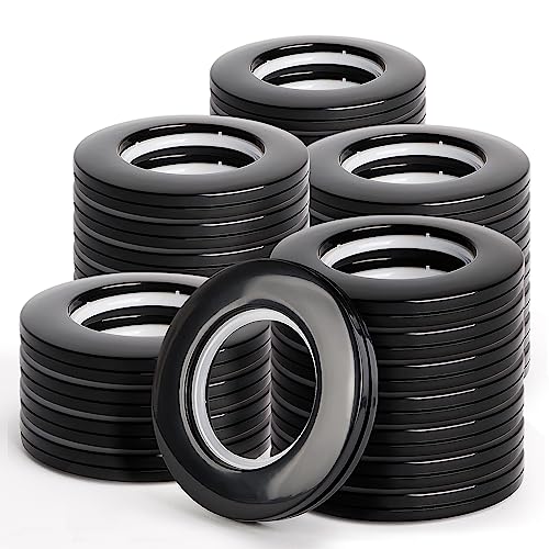 WCIC 32PCS Roman Shade Rings Black 40mm - Most Popular Set for Standard Windows (1-9/16"), Quiet Glide Plastic Grommets, Reinforced Inner Rim - Image 1