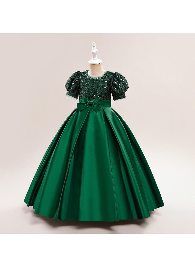 M MIAOYAN Children's Party Piano Performance Sequin Princess Dress - Image 2