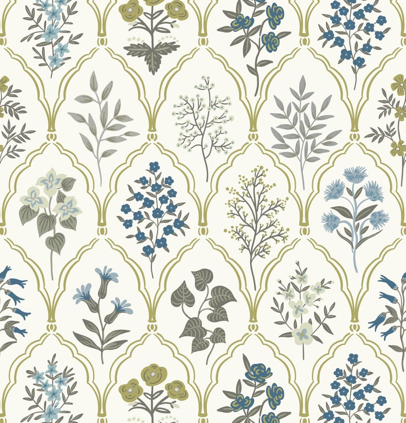 Dimoon 787x173 Peel and Stick Wallpaper Contact Paper Floral Modern Removable Wallpaper Beige Wall Paper Self Adhesive Boho Contactpaper for Cabinets Drawers Blue Vintage Bedroom Thicken Vinyl