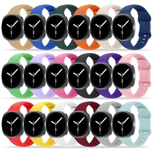 Tiorecime 18 Pack Bands Compatible with Samsung Galaxy Watch 8 40mm 44mm/Galaxy Watch 8 Classic 46mm Band for Women Men, No Gap Soft Silicone Sport Breathable Replacement Strap - Image 1