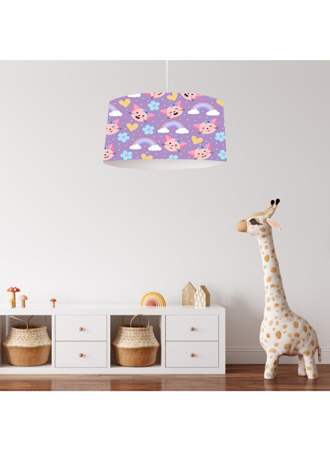 نجفة اطفال مطبوع قطر 42 بسلك شفاف ورذاذ اوف وايت كهربه 3 لمبة